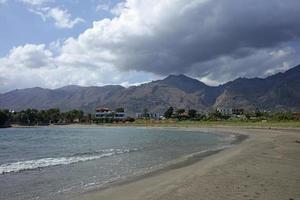 Beach frangokastello in creta island greece modern summer background photo