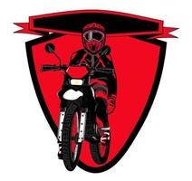 vector image for illustration of a dirt bike rider