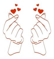 vector image hand illustration symbol I love you finger heart