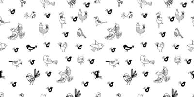 seamless vector image of fowl, birds and others