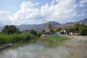 Holidays in frangokastello beach creta island greek summer background photo