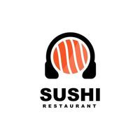 Ilustración de icono de vector de diseño de plantilla de logotipo de sushi.