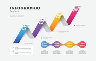 plantilla de progreso de infografía vector