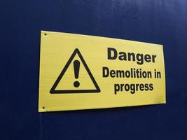 Danger demolition sign photo