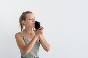 Young woman in a protective mask photo