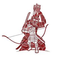 Samurai Warrior Japanese Fighter Action vector