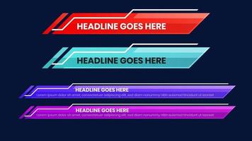 lower third vector design with modern colorful