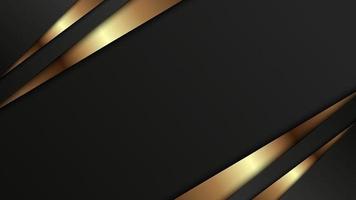 Presentation background with black and golden frame vector