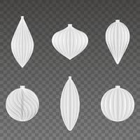 set of isolated paper christmas balls vector