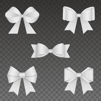 set of isolated paper bows
