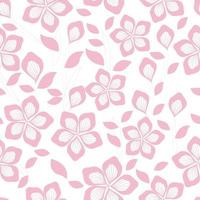 Pink flowers seamless pattern vector