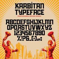 Propaganda alphabet letters font and number vector