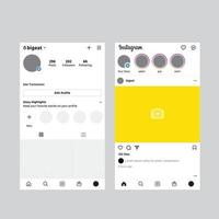 Instagram 2 page 2021 mockup template vector