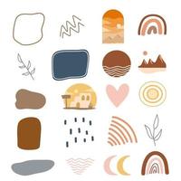 Abstract doodle elements. trendy modern hand drawn textured shapes vector