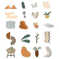 Abstract doodle elements. trendy modern hand drawn textured shapes vector