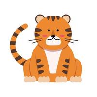 lindo personaje de tigre en estilo plano. símbolo año nuevo chino vector