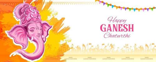 Lord Ganpati background for Ganesh Chaturthi festival of India vector