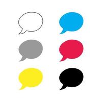 Set of Chat Bubbles Flat Vector Icons