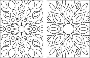 página para colorear mandala rectangular para niños vector