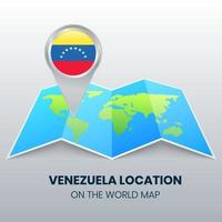 Location icon of Venezuela on the world map vector