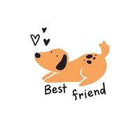 Cute puppy dog pet. Cartoon dog vector