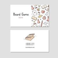 Visit card with board game element vector
