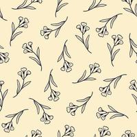 Pattern with simple little flower branch vector