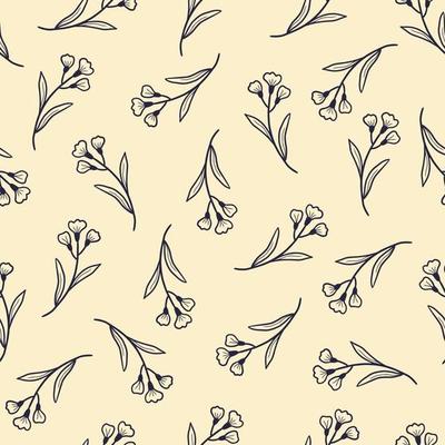 Pattern with simple little flower branch