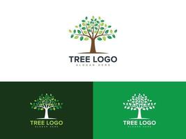 Abstract Green Tree Logo Vector Template