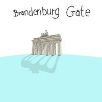 Brandenburg Gate in Berlin hand drawn vector illustration