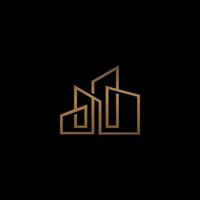 minimalist building logo real estate with outline geometric vector