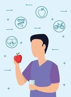 Man and healthy lifestyle concept vector design