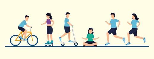 People and healthy lifestyle concept vector design