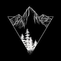 Mountain line art vector illustration