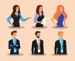 group of business people avatar character vector