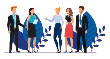 meeting of business people avatar character vector