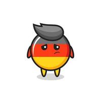 the lazy gesture of germany flag badge cartoon character vector