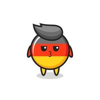 the bored expression of cute germany flag badge characters vector