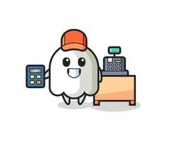 Illustration of ghost character as a cashier vector