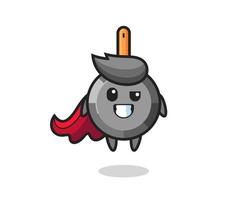 the cute frying pan character as a flying superhero vector