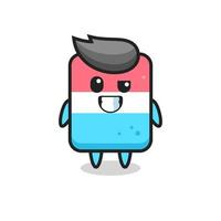 cute eraser mascot with an optimistic face vector