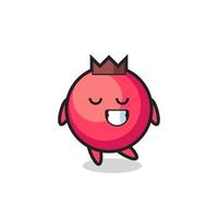 cranberry cartoon illustration with a shy expression vector