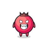 evil expression of the cranberry cute mascot character vector