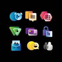 Glassmorphism Icon Collection vector