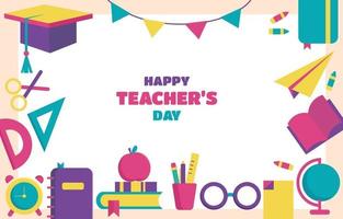 Happy Teacher's Day Background Concept vector