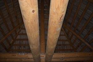 Wooden beams on the ceiling photo