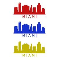 Miami skyline illustrated on white background vector