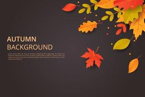 Autumn background with leaves. Vector illustration