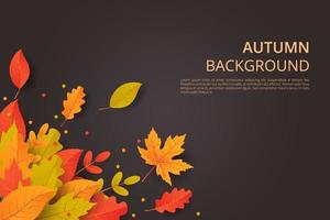 Autumn background with leaves. Vector illustration