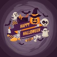 Happy Halloween Background. Vector illusration